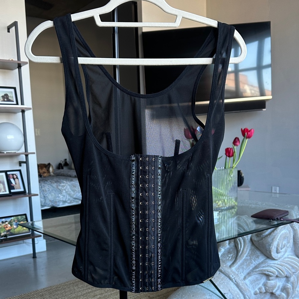 BCBGMaxAzria Black Mesh Corset